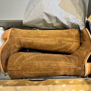 LUCCHESE PRISCILLA EXPRESSO SUEDE BOOTS